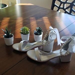 Ivory Satin Heels